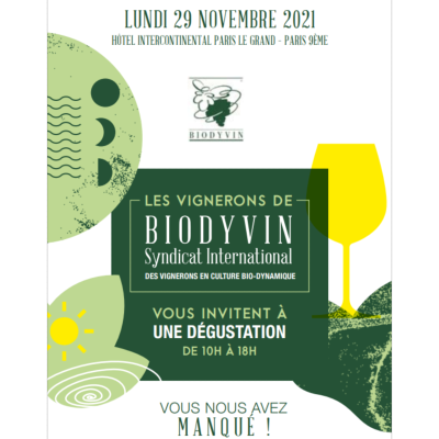 Dégustation professionnelle Biodyvin - Paris 2021